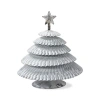 Tag Gray Crimped Tin Tree With Star Tree Topper Tabletop Decoration Short 6.3h In. In Gray