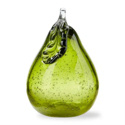 Tag Green Bubble Glass Pear Decorative Object 4.25 X 4.25 X 6.7