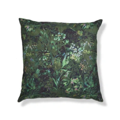 Tag Green Garden Floral Cotton Decorative Throw Pillow Square