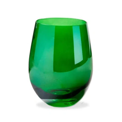 Tag Green Stemless Wine Glass For Christmas Celebrations
