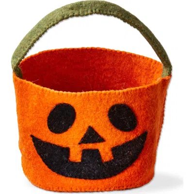 Tag Halloween Felt Treat Basket In Orange