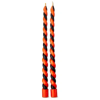 Tag Halloween Twist Taper Candles In Orange