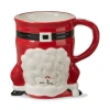 Tag Hand Stand Santa Mug In Red