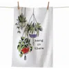 Tag Hang In There Dishtowel White Cotton 26" X 18" Cleaning Kitchen Towel Machine Washable In Multi