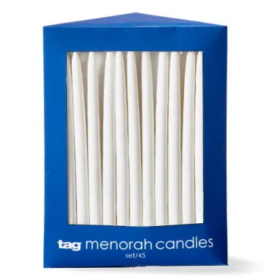 Tag Hanukkah White Taper Candles Set Of 5 For Celebrations In Blue