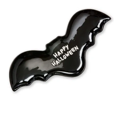 Tag Happy Halloween Black Bat Ceramic Serving Platter