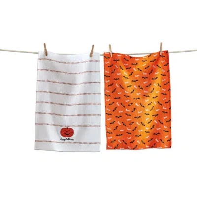 Tag Happy Halloween Set Of Two Multicolor Cotton Towels