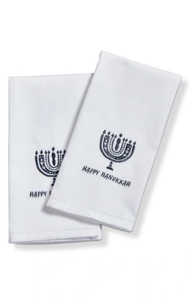 Tag Happy Hanukkah Set Of 2 Hand Towels In White