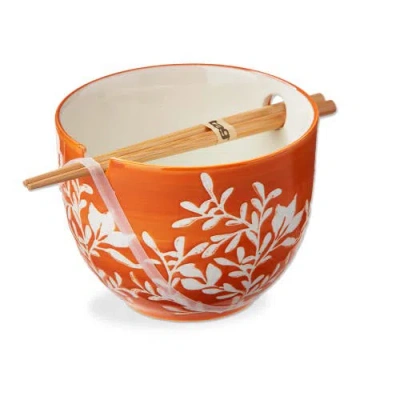 Tag Harvest Noodle Bowl Dishwasher Safe Orange Dining Bowl