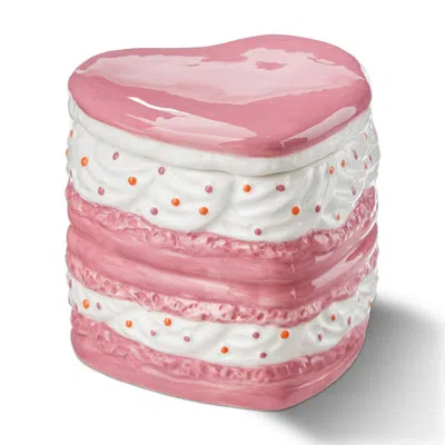Tag Heart Macaron Scented Candle Multi Ceramic 3.5x3.12x3.5 In Pink