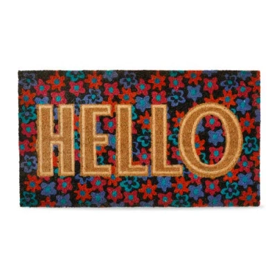 Tag Hello Embossed Non-slip Coir Mat Multi Coir Everyday