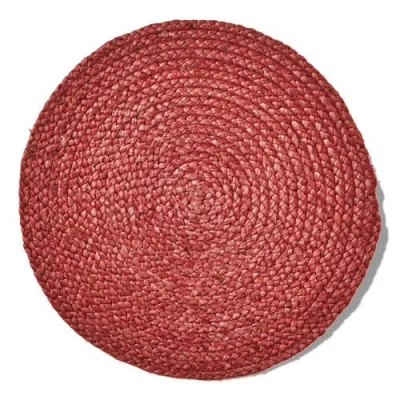 Tag Hemp Braided Reversible Placemat Burnt Sienna Square In Red