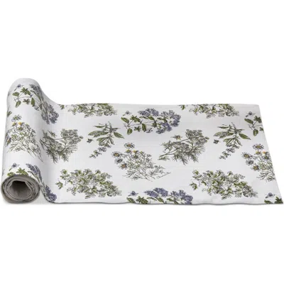 Tag Herb Runner Multicolor Cotton Table Runner For Spring Decor In White
