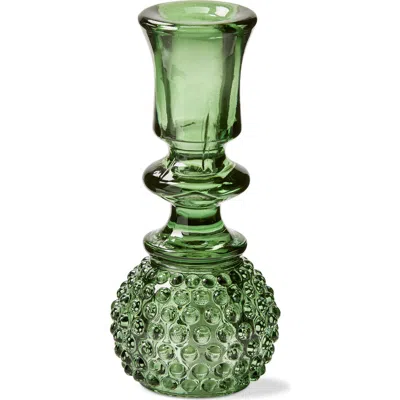 Tag Herie Hobnail Green Glass Taper Candle Holder Decorative