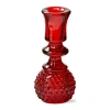 Tag Herie Hobnail Red Glass Taper Candle Holder Decorative In Red