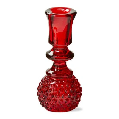 Tag Herie Hobnail Red Glass Taper Candle Holder Decorative