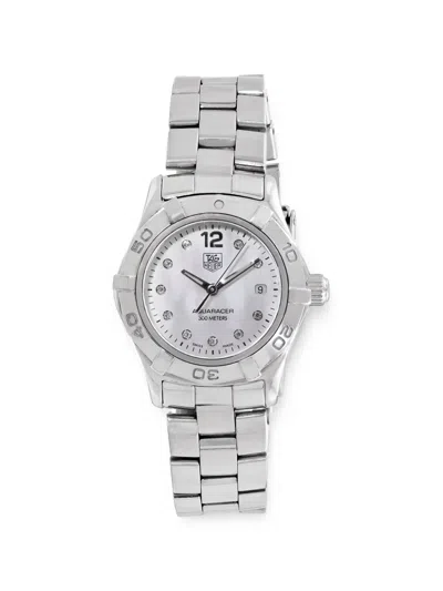 Pre-owned Tag Heuer Aquaracer 28mm Watch In White