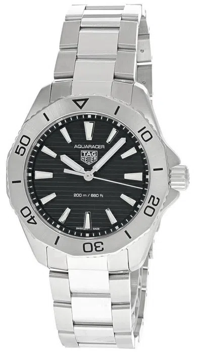 Pre-owned Tag Heuer Aquaracer 40mm Qtz Black Dial Ss Men's Watch Wbp1110.ba0627