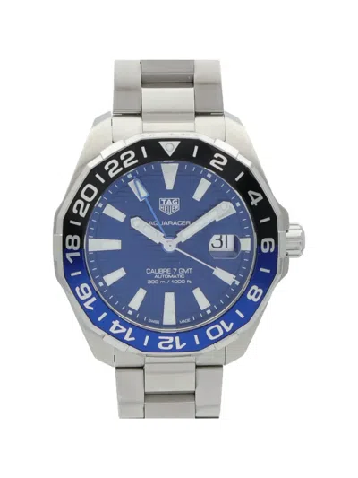 Pre-owned Tag Heuer Aquaracer 43mm Watch In Blue