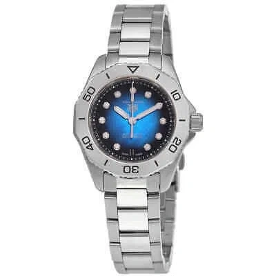 Pre-owned Tag Heuer Aquaracer Automatic Diamond Blue Dial Ladies Watch Wbp2411.ba0622