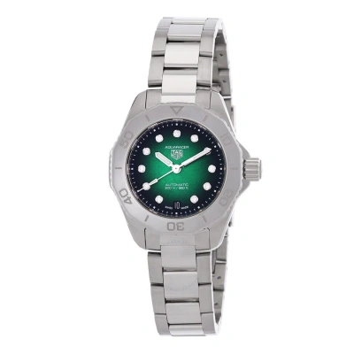 Tag Heuer Aquaracer Automatic Diamond Green Dial Ladies Watch Wbp2415.ba0622 In Aqua / Green