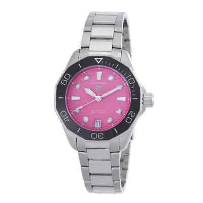 Pre-owned Tag Heuer Aquaracer Automatic Diamond Pink Dial Ladies Watch Wbp231j.ba0618