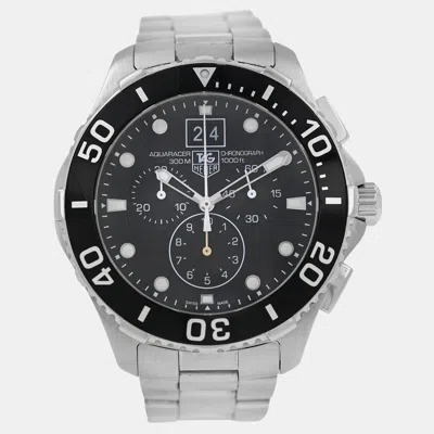 Pre-owned Tag Heuer Aquaracer Can1010.ba0821 Quartz Black Stainless Steel Men's Wristwatch 44 Mm