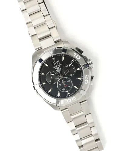 Pre-owned Tag Heuer Aquaracer Chronograph 43mm Quartz Watch In Black