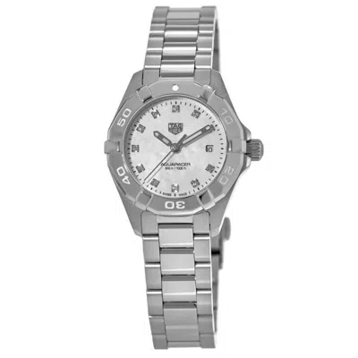 Tag Heuer Aquaracer Lady 300m 27mm Mother Of Pearl Diamond Dial Women's Watch Wbd1414.ba0741 In Multi