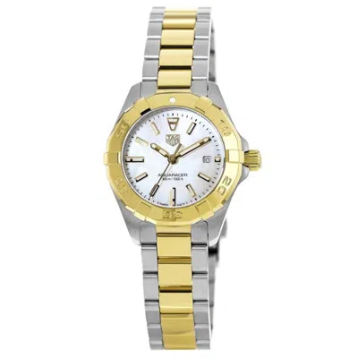Tag Heuer Aquaracer Lady 300m 27mm Quartz 18k Yellow Gold Plated Steel Women's Watch Wbd1420.bb0321 In Multi