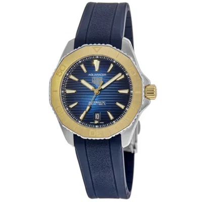 Tag Heuer Aquaracer Professional 200 Date Automatic Blue Dial Gold Bezel Rubber Strap Men's Watch Wbp2150.ft62