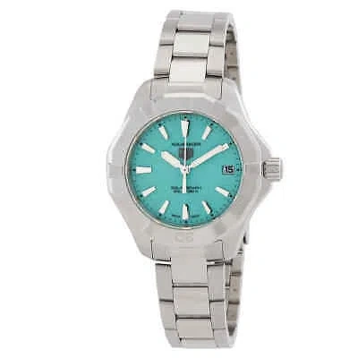 Pre-owned Tag Heuer Aquaracer Quartz Green Dial Ladies Watch Wbp1315.ba0005