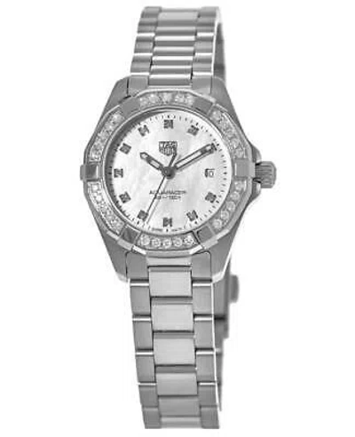 Pre-owned Tag Heuer Aquaracer Quartz Mother Of Pearl Women's Watch Wbd1415.ba0741