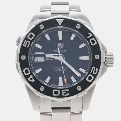 Pre-owned Tag Heuer Aquaracer Waj2112 Blue Stainless Steel Automatic Men's Watches 43.5mm