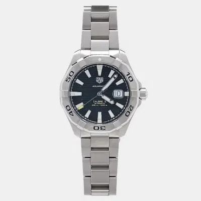 Pre-owned Tag Heuer Aquaracer Way2010 Black Stainless Steel Automatic Men's Watches 43mm