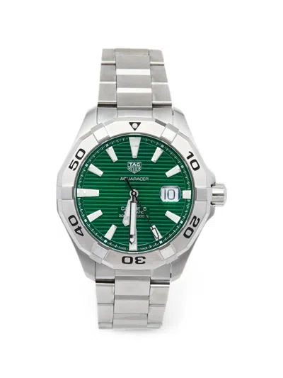 Pre-owned Tag Heuer Aquaracer Way2015 43mm Watch In Green