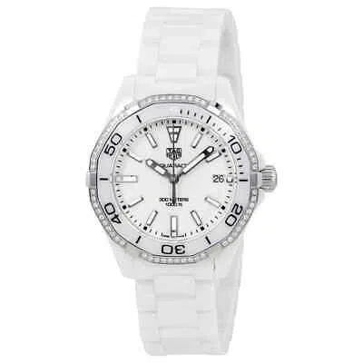 Pre-owned Tag Heuer Aquaracer White Dial Ladies Watch Way1396.bh0717