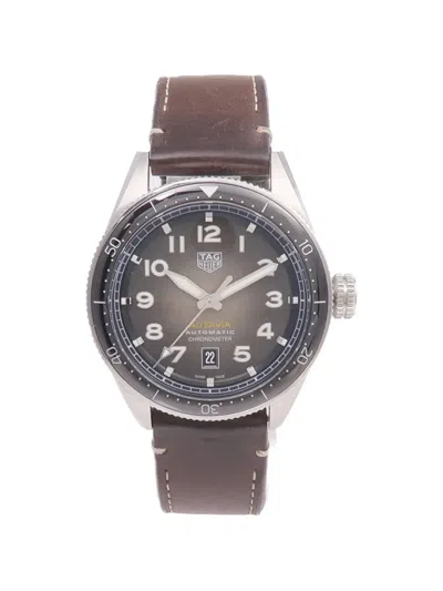 Pre-owned Tag Heuer Autavia 42mm Watch In Gray