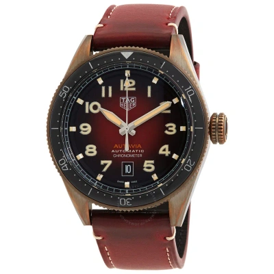 Tag Heuer Autavia Automatic Red Dial Men's Watch Wbe5192.fc8300 In Brown