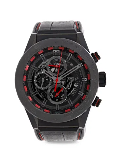 Pre-owned Tag Heuer Automatic 45mm Watch In Black