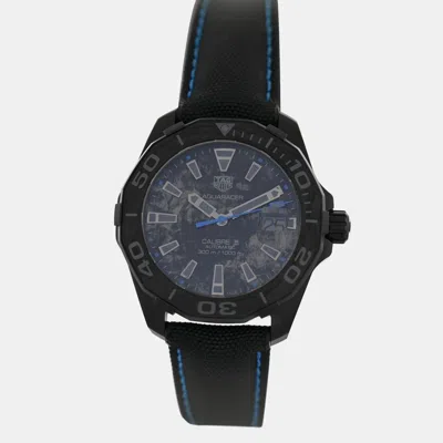 Pre-owned Tag Heuer Black Stainless Steel Aquaracer Calibre 5 Wbd218c.fc6447 Automatic Men's Wristwatch 41mm