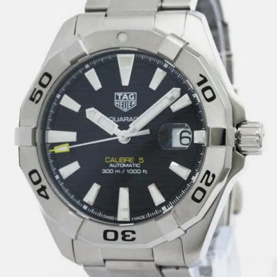 Pre-owned Tag Heuer Black Stainless Steel Aquaracer Wbd2111 Automatic Men's Wristwatch 41 Mm