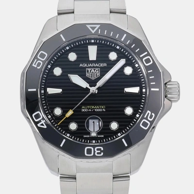 Pre-owned Tag Heuer Black Stainless Steel Aquaracer Wbp201a.ba0632 Automatic Men's Wristwatch 43 Mm
