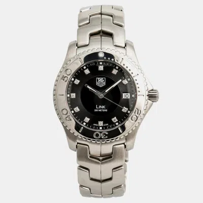 Pre-owned Tag Heuer Black Stainless Steel Link Wj1113 Quartz Men's Wristwatch 39 Mm