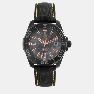 Pre-owned Tag Heuer Black Titanium Aquaracer Wbd218a Automatic Men's Wristwatch 41 Mm