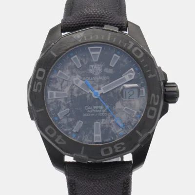Pre-owned Tag Heuer Black Titanium Aquaracer Wbd218c.fc6447 Automatic Men's Wristwatch 41 Mm