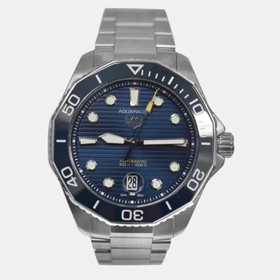Pre-owned Tag Heuer Blue Stainless Steel Aquaracer Calibre 5 Wbp201b.ba0632 Automatic Men's Wristwatch 43 Mm