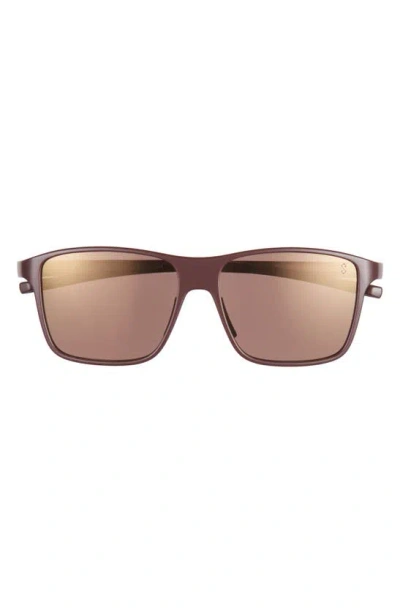 Tag Heuer Boldie 57mm Rectangular Sport Sunglasses In Brown