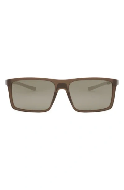 Tag Heuer Bolide 57mm Rectangular Sunglasses In Matte Dark Brown/brown