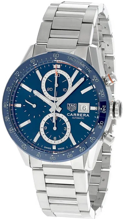 Pre-owned Tag Heuer Carrera 41mm Auto Ss Blue Dial Men's Watch Cbm2112.ba0651